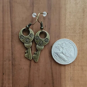 Vintage Key Earrings